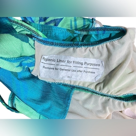 NWT Athena One Piece Tropical Blue & Green Foliage Pattern Swimsuit Size 10 - Picture 10 of 16